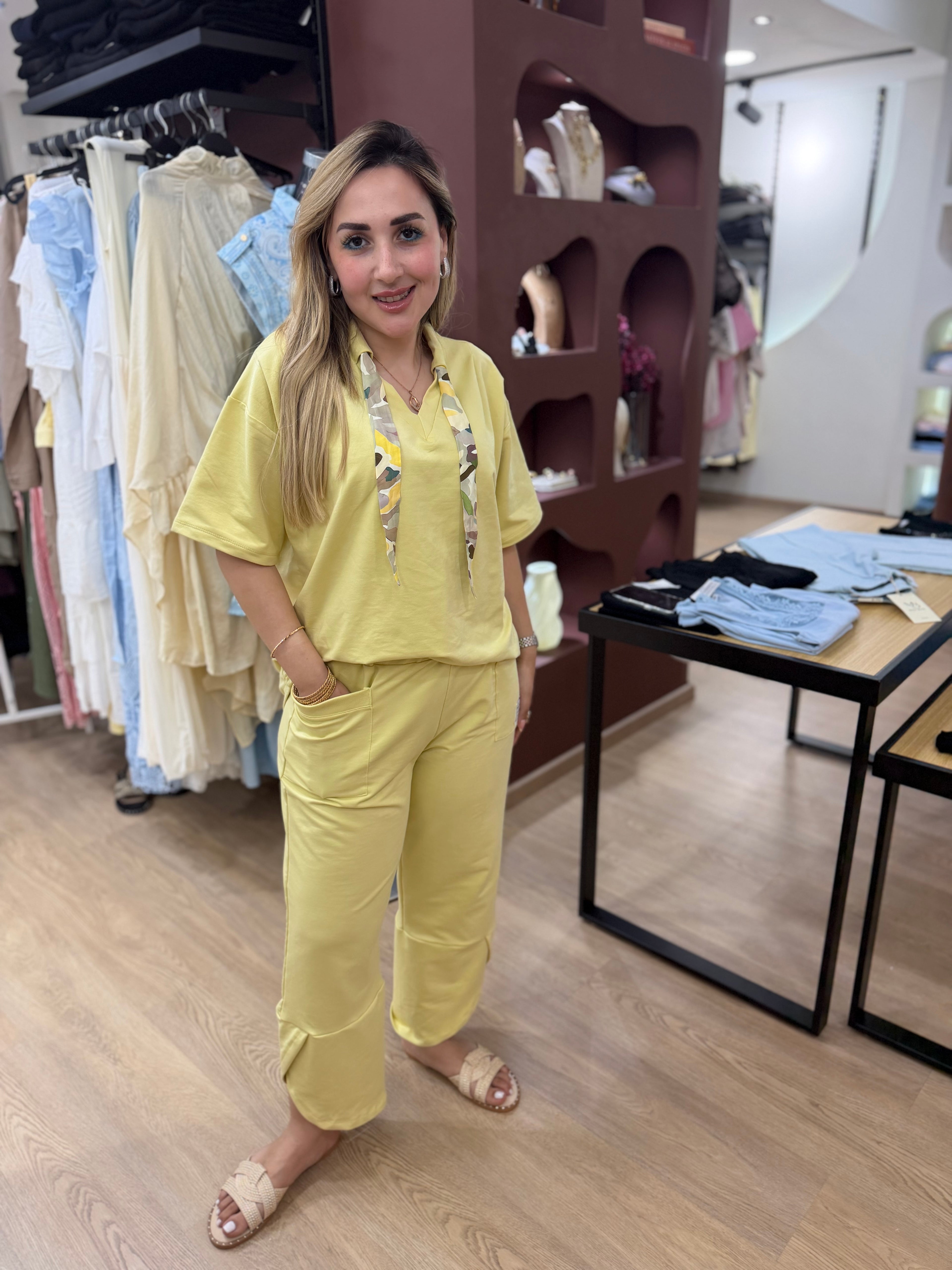 Jogging coton cravate