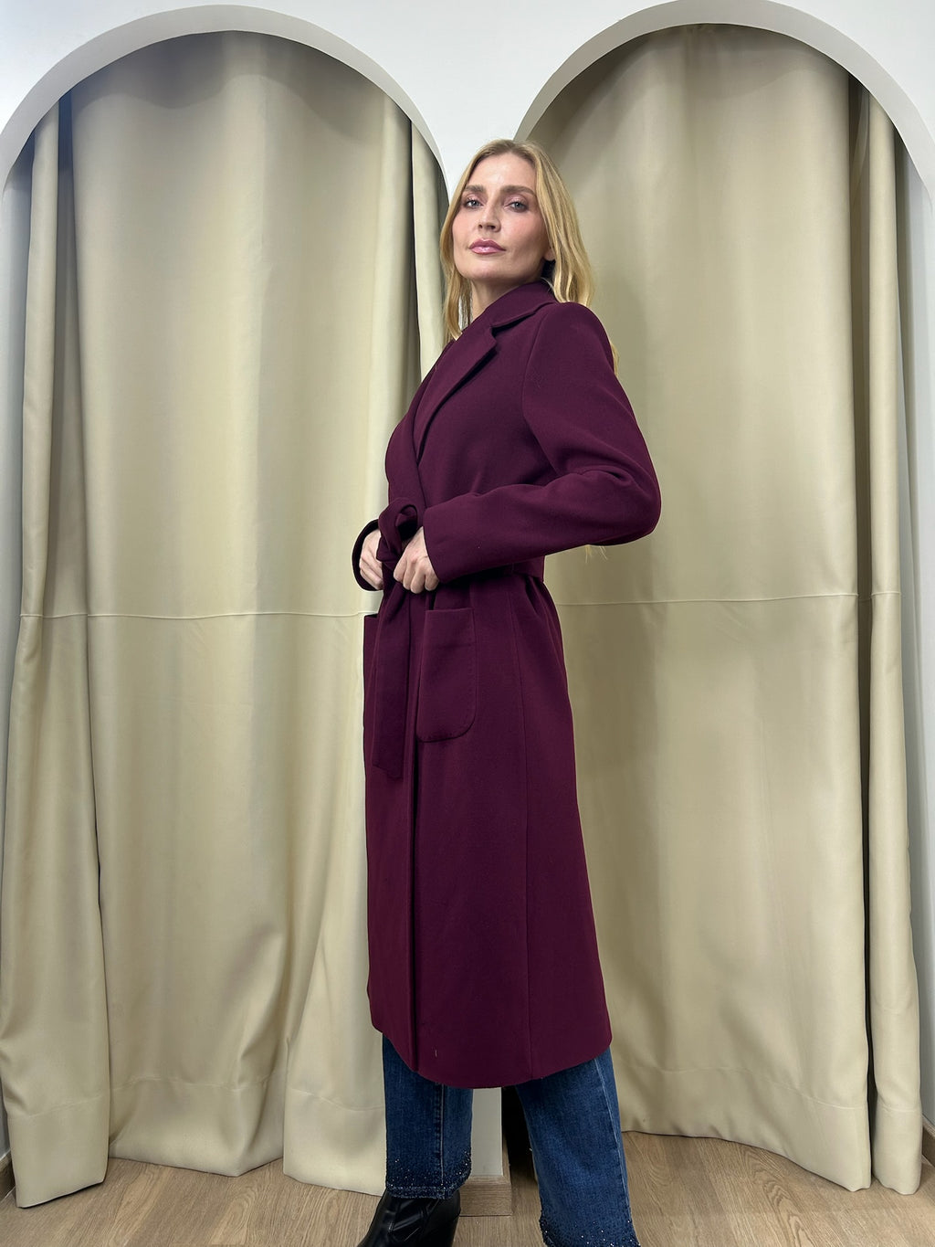 Manteau en cachemire MaxMara Bordeau