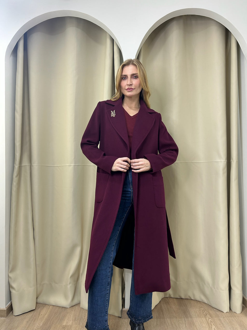 Manteau en cachemire MaxMara Bordeau