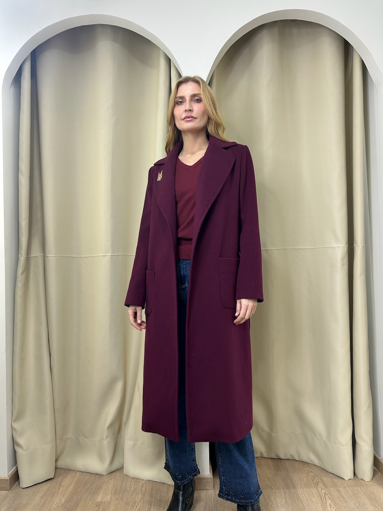 Manteau en cachemire MaxMara Bordeau