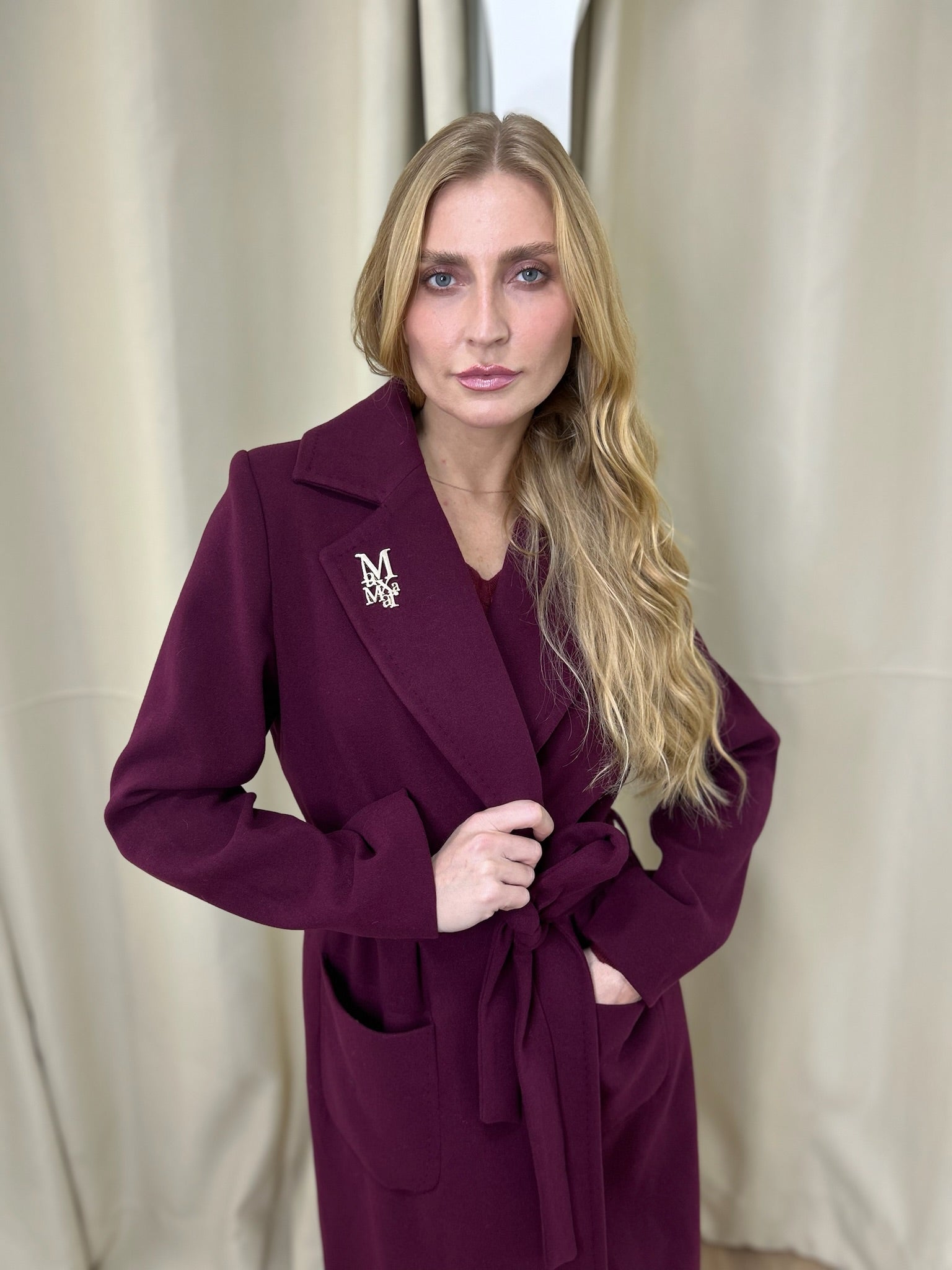 Manteau en cachemire MaxMara Bordeau